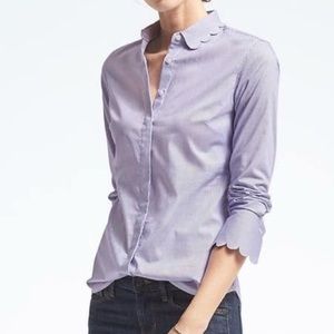 Banana Republic Riley scallop stripe shirt